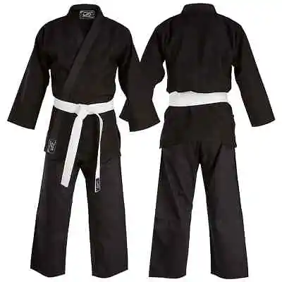 JP Karate Gi Uniform 8oz Martial Arts Adult Lightweight Kids Belt Outfit Black • $27.99