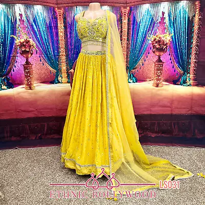 New Readymade Lehenga Choli Yellow Embroidery And Mirror Work - Size 40 - LS031 • $402.50