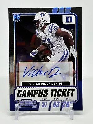 2021 Panini Contenders Draft Picks #317 Victor Dimukeje Campus Ticket Auto • $0.99