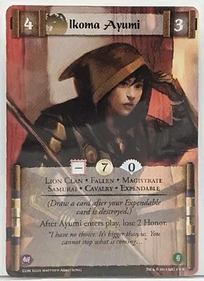 L5R AEG Coils Of Madness Ikoma Ayumi (Legend Of The Five Rings) FULL BLEED • $1.99