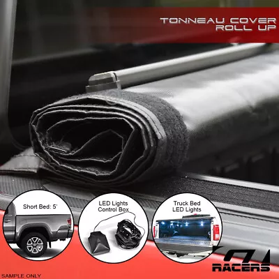 For 2016-2023 Tacoma 5 Ft Bed Lo Pro Roll Up Lock Tonneau Cover W/Velcro V2+LED • $201