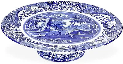 $51.99 • Buy Spode Blue Italian Footed Cake Plate, Porcelain, 10.5  - Blue White