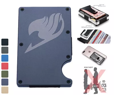 Anime Fairy Tail RFID Blocking Metal Wallet Money Clip Metal Credit Card Holder • $19.54