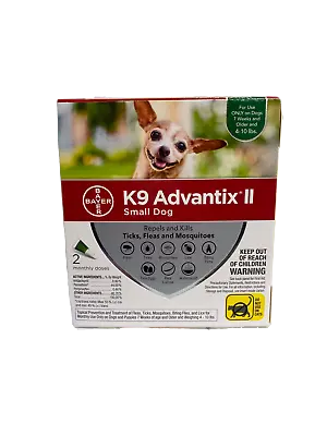 K9 Advantix II Small Dogs 4-10 Lbs Repels And Kills Fleas Ticks & Mosquitos 2pk • $34.48