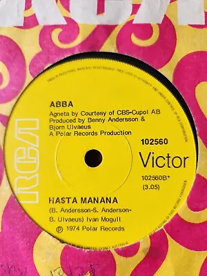 ABBA  Hasta Manana  1974 RCA Oz 7  45rpm • $8.95