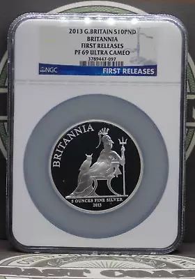 2013 G. Britain 5oz .999 Fine Silver *BRITANNIA* NGC PF69 Ultra Cameo #097RW COA • $379.99