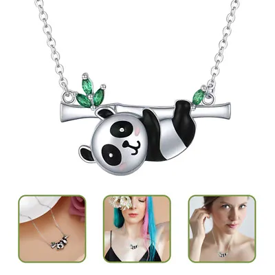  Women Neck Jewelry Pendant Necklace For Boy Panda Miss Clavicle Chain Metal • £4.35