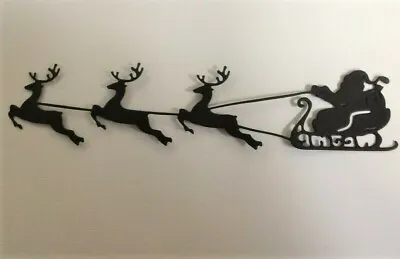 8 X Santa Sleigh And Reindeer Christmas Die Cuts Silhouette  • £2.30