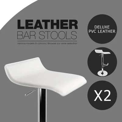 $104.95 • Buy Artiss Bar Stools Kitchen Stool Bar Chairs Dining Swivel Gas Lift Black White X2