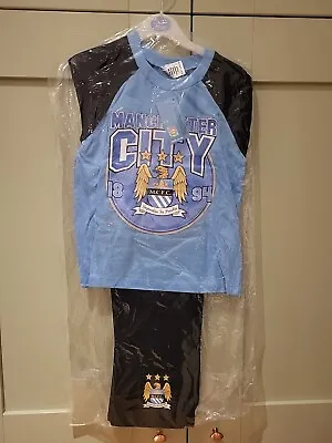 Manchester City Kids Football Pjs Pyjamas Nightwear Long Sleeve New With Tags • £4.50