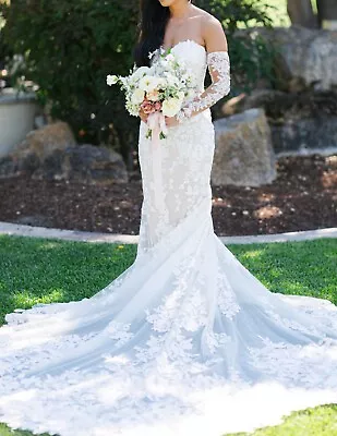 Martina Liana 1103 - Floral Wedding Dress & Matching Cathedral Veil - Size 4/8 • $3000