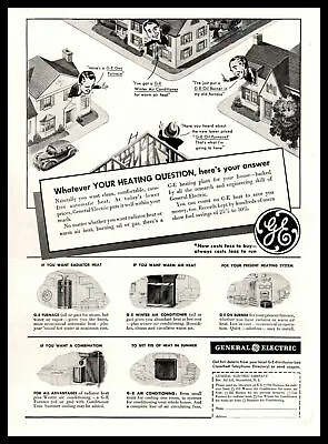 1939 General Electric Furnace Air Conditioner Oil Burner Vintage G. E. Print Ad • $9.95