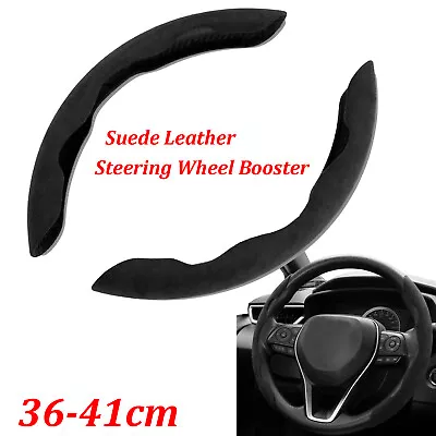 Black Suede Car Steering Wheel Booster Anti-slip Cover Universal Car Accessories • $15.56
