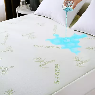 King Mattress Protector 100% Waterproof King Size Mattress Cover Protector Coo • £35.15