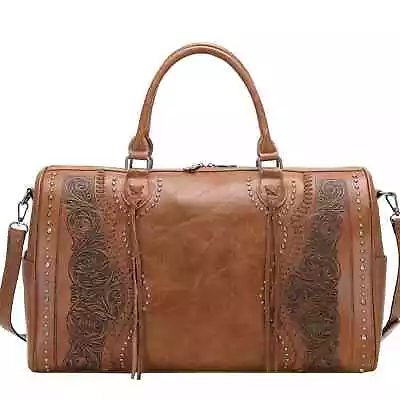 Trinity Ranch Floral Tooled Collection Weekender  Luggage Travel Bag Tote Bag • $79.95