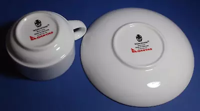 QANTAS Tea Coffee Cup & Saucer Airway Airlines Food Service WEDGWOOD Bone China • $25.41