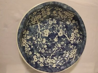 Daher Decorated Ware Tin Serving Bowl~Blue & White Floral Pattern~11101~10  • $11.25