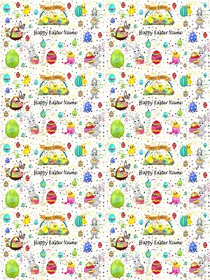 Easter Personalised Gift Wrapping Paper 2 Designs ADD NAME • £4.19