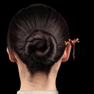 $5.74 • Buy Girls Imitation Jade Hair Chopsticks Hair Fork Wooden Hairpin Hanfu Headdress