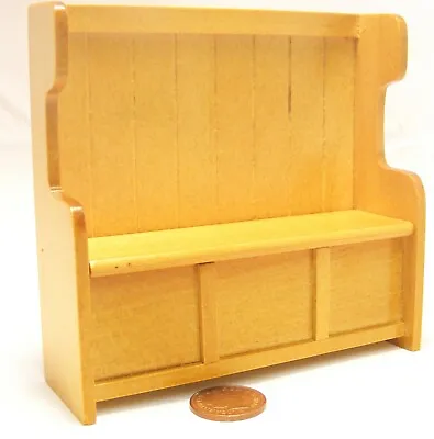 Pine Finish Settle Pew 1:12 Scale Tumdee Dolls House Miniature Pub Church • £6.99