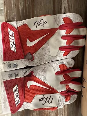 Mike Trout GAME USED PAIR BATTING GLOVES Game Worn SIGNED Auto ANGELS Rare Set • $500