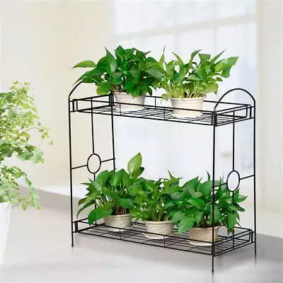 Easyfashion 2-Tier Metal Plant And Flower Display Stand • $57.48