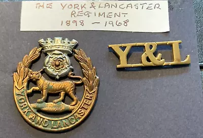 York And Lancaster Regiment Cap Badge And Shoulder Title • £18.95