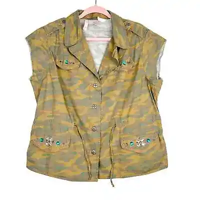 Victoria's Secret Camo Vest With Embellishments Military Style • $17