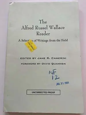 Dr Jane R Camerini / Alfred Russel Wallace Reader Selection Proof 1st Ed 2001 • $17