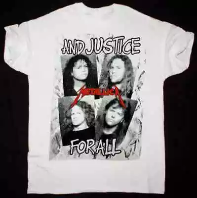 Metallica Band And Justice For All White T-shirt S-5xl 1m725 • $14.99