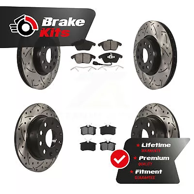 Front Rear Coated Drilled Slot Disc Brake Rotor & Semi-Metallic Pad Kit For 2.0L • $203.88