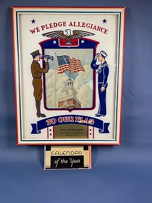 Vintage WWII Reverse Glass Painting Advertising 1942 Calendar 4702 • $134