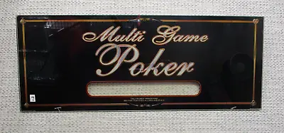 Vtg Blank Casino Video Poker Slot Machine Glass 23.5x9 Inch 2004 Black #7 • $25.74