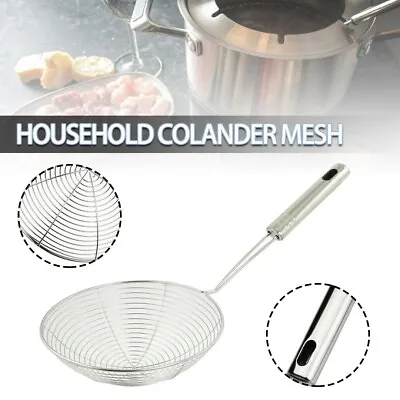 £4.16 • Buy Stainless Steel Mesh Strainer Kitchen Frying Food Spoon Ladle Colander Filters