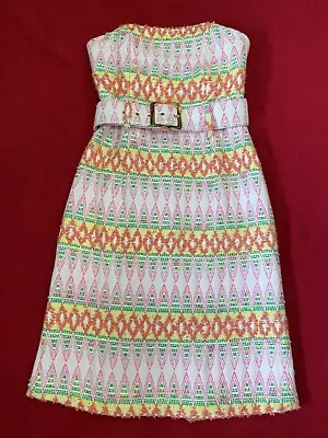 SUMMER IN STRAPLESS Milly Pink And Green Print Cotton Blend Dress Size 0 • $60