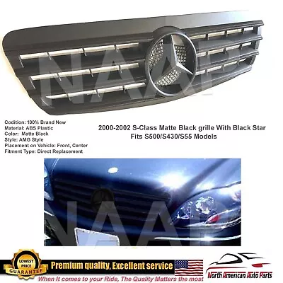 2000 2001 2002 S-Class Matte Black Grille Star AMG S500 S430 S55 Emblem W220 New • $159