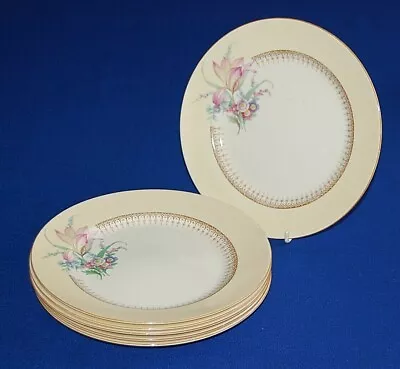 £12.99 • Buy Vintage Set 6 Soho Pottery Ambassador Ware Floral Dessert, Salad Plates 9  Diam.