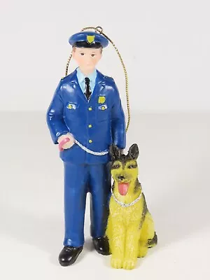 Police Officer W/ Dog K9 Christmas Ornament 4  PD Law Enforcement Dept C5773 • $9.94