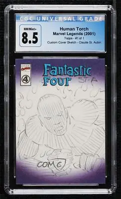 2001 Topps Marvel Legends Sketch Cards Claude St Aubin CGC 8.5 Auto Sketch 08qr • $341.10