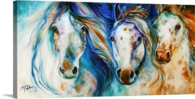 3 Wild Appaloosa Horses Canvas Wall Art Print Horse Home Decor • $49.99