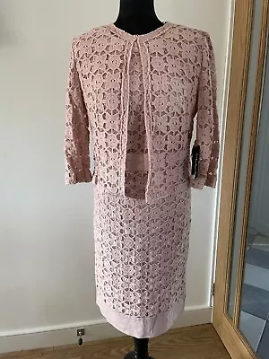 £9 • Buy Feminine Betty Barclay Pastel Powder Pink Dress Size 10 & Jacket Size 12 New