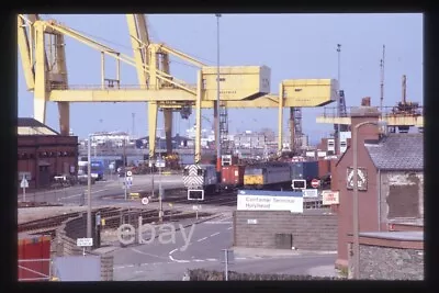 ORIGINAL 35mm Slide -  Holyhead Container Terminal & Class 47 - January 1990 • £3.89