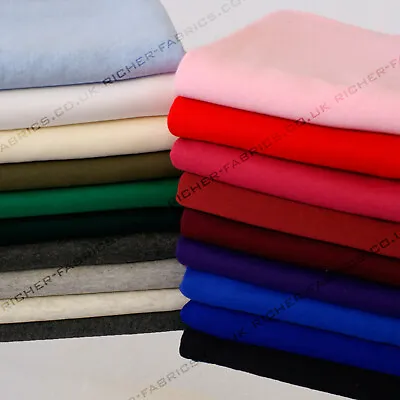 £9.50 • Buy Plain Fleece Fabric Sweatshirt Hoodie Jersey Schoolwear Cotton Acrylic Material