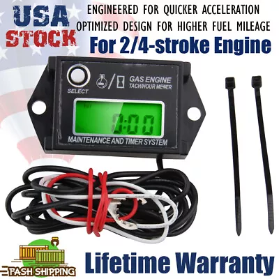 Waterproof Tiny Tach Digital Hour Meter Tachometer Resettable Job Timer Power • $21.89