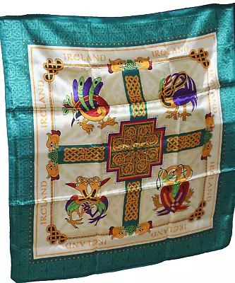 NIP 28 X28  The Book Of Kells Square Design Vintage CELTIC Scarf GIFT IRELAND • $12.50