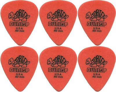 $4.90 • Buy 6 X Jim Dunlop Tortex Standard .60MM Gauge Guitar Picks 418R Orange