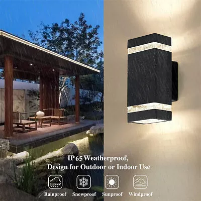 Modern Up Down LED Wall Light Garden Porch Sconce Lamp Indoor/Outdoor Waterproof • £11.95