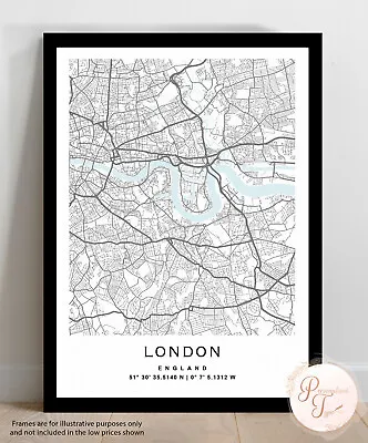 Personalised City Country Map Word Art Print First Met Anniversary Valentines • £5.45