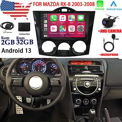 9'' Carplay For 2003-2008 Mazda RX-8 Android 13 Radio Stereo GPS WIFI FM Player • $133.94