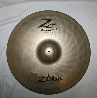 $89.95 • Buy Vintage Avedis Zildjian Cymbal Z Custom Medium Crash  19 / 48cm Usa Crack